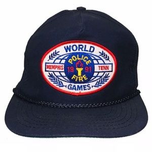 World Police Fire Games 1991 Hat Memphis TN Blue